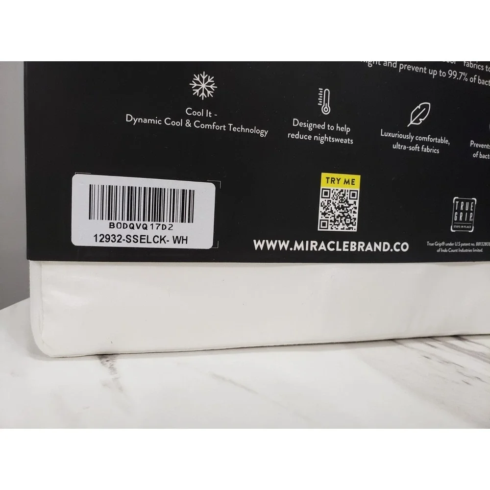 WHITE Miracle Made Self-Cooling & Self-Cleaning Sheet Set - 4 Pcs Cal King